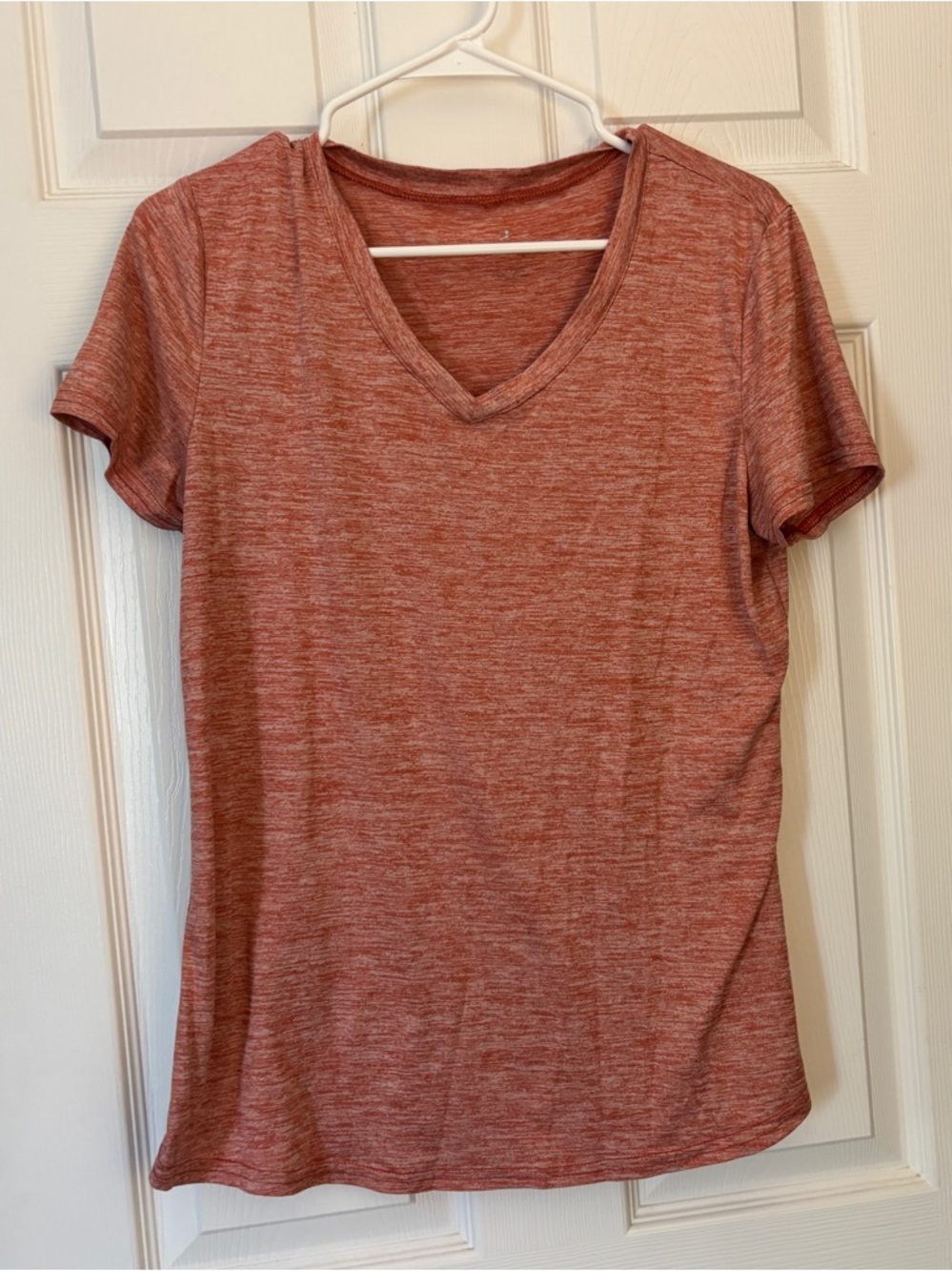 Women’s Danskin V-Neck Short Sleeve Top Heather Orange